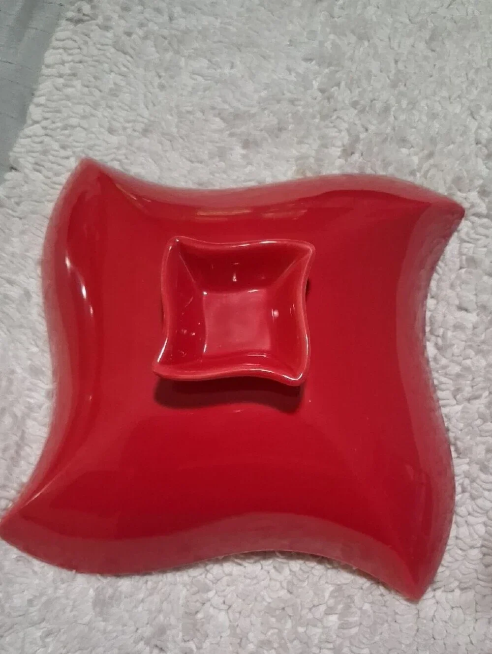 Godinger Glossy Red Ceramic Serving Platter